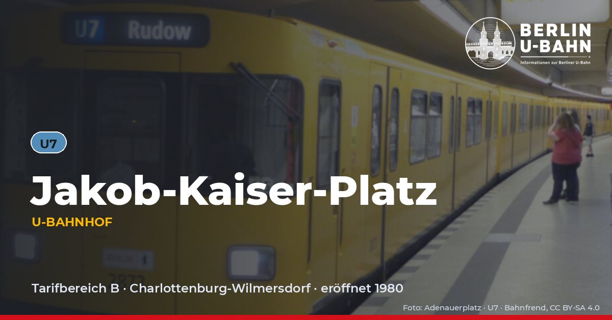 U-Bahnhof Jakob-Kaiser-Platz
