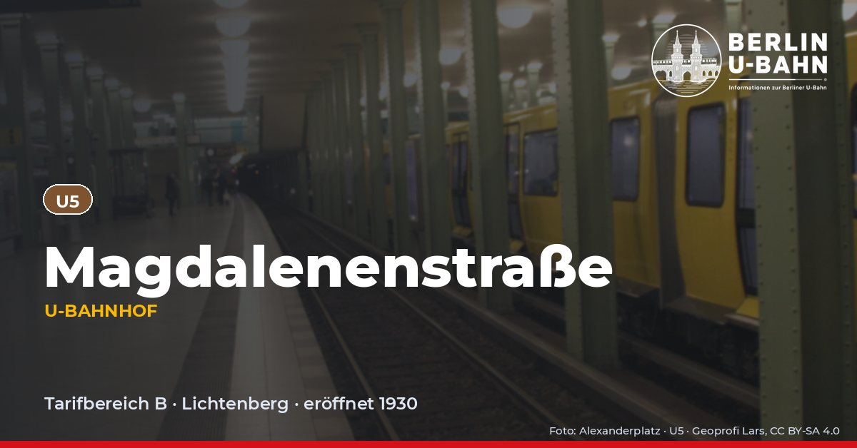 U-Bahnhof Magdalenenstraße